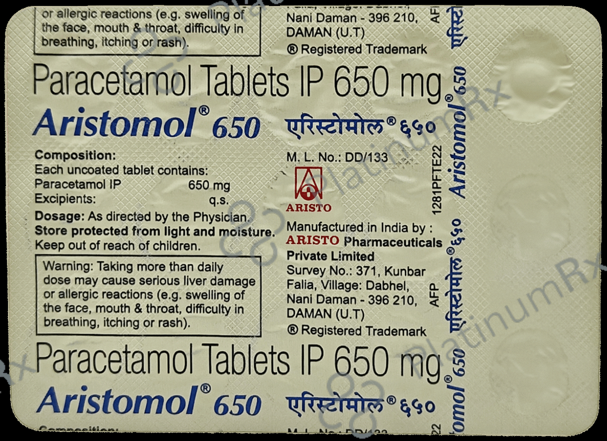 Aristomol 650mg Tablet 15s