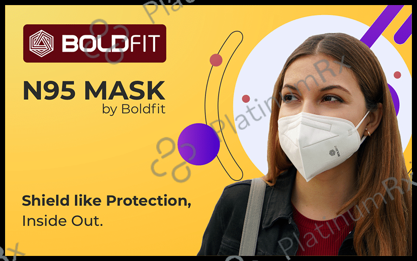 Boldfit N95 Mask Grey 5 masks