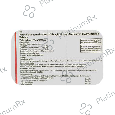 Trajenta Duo 2.5/1000mg Tablet 10s