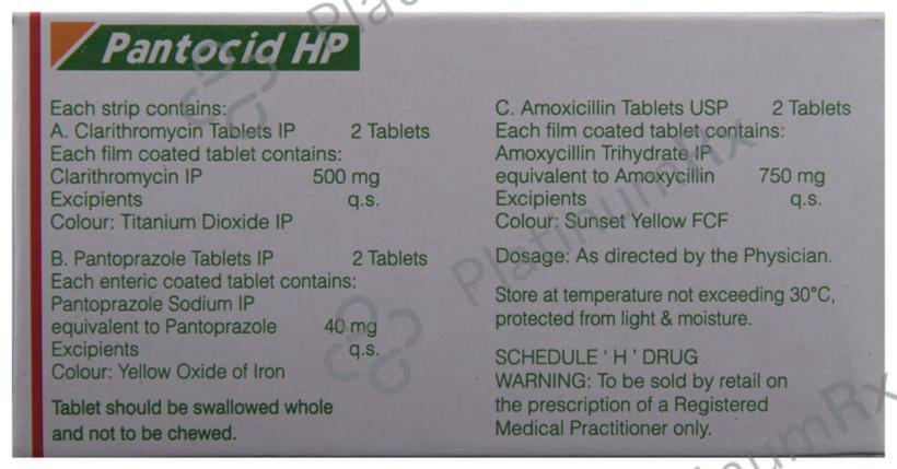 Pantocid HP 750/500/40mg Tablet Combipack 6s