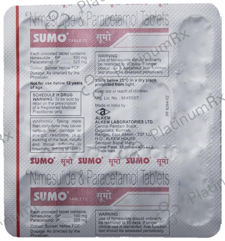 Sumo 100/325mg Tablet 15s