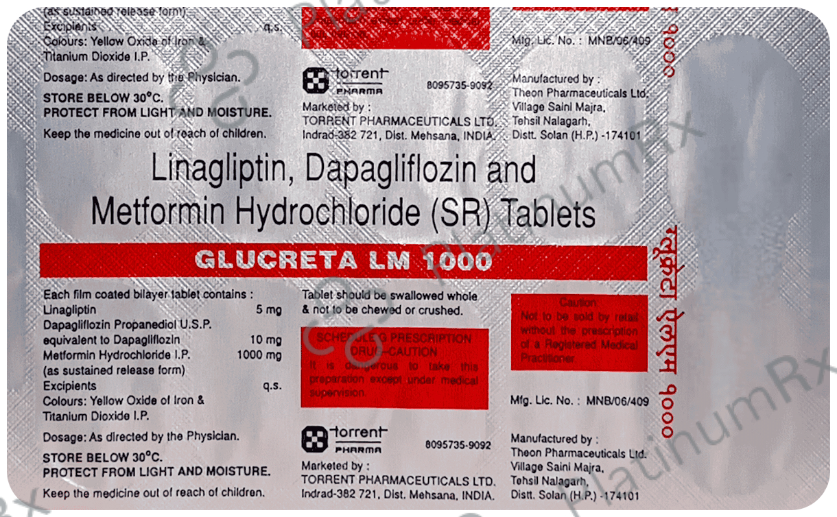 Glucreta LM 10/5/1000mg Tablet 10s