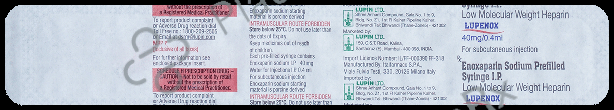 Lupenox 40mg Injection 1s