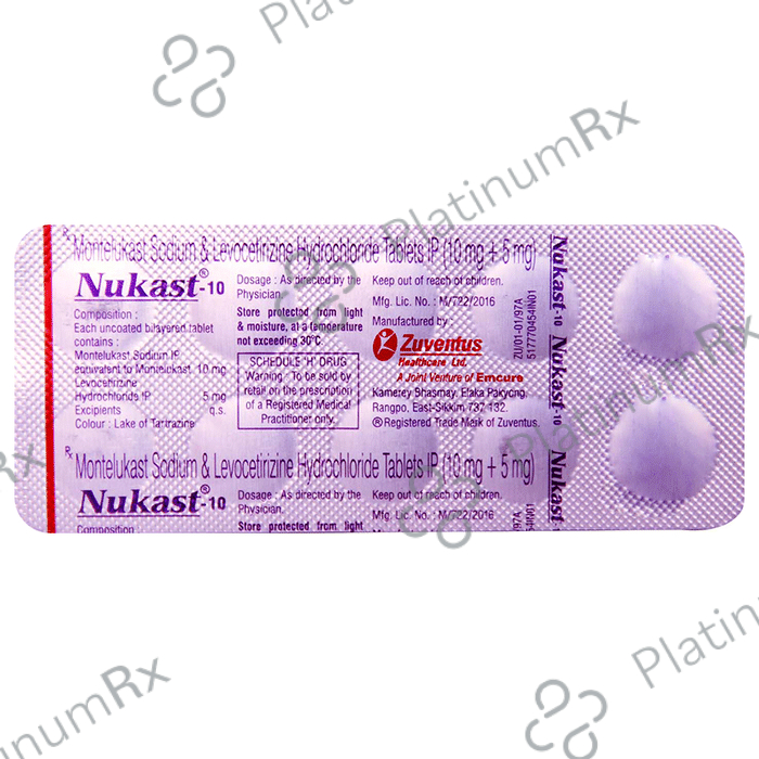 Nukast 5/10mg Tablet 10s