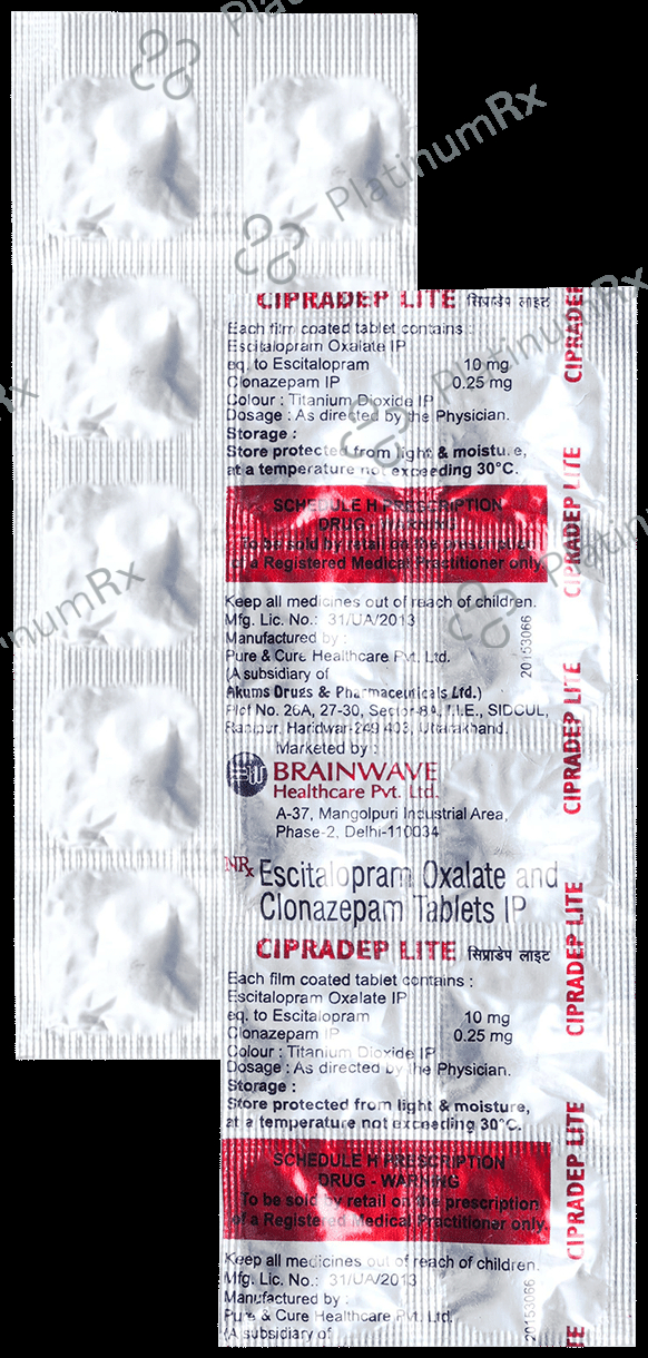 Cipradep Lite 0.25mg/10mg Tablet
