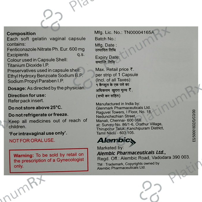 Mifenti 600mg Vaginal Capsule 1s
