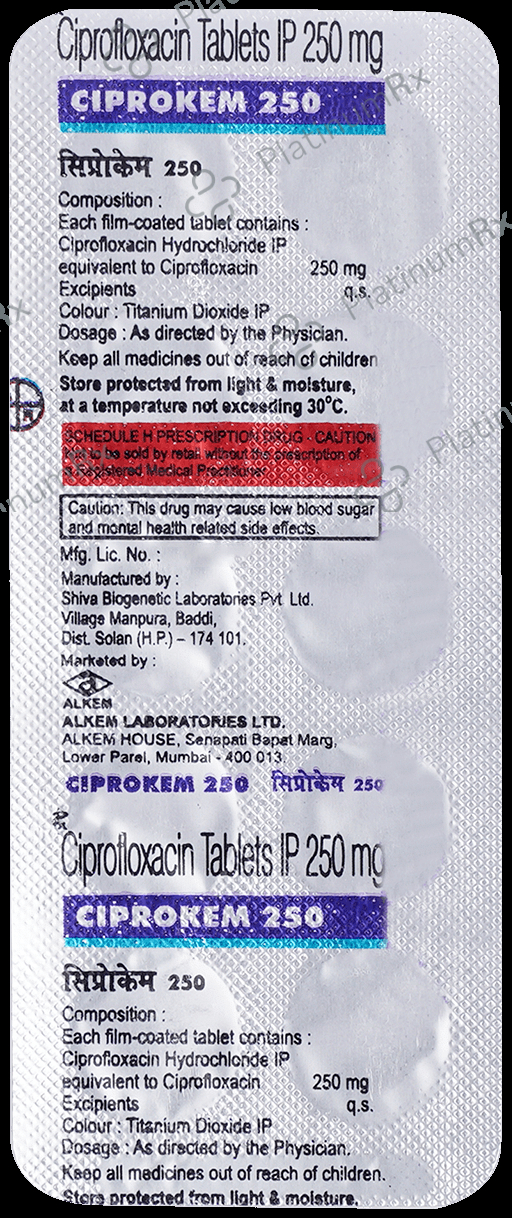 Ciprokem 250mg Tablet