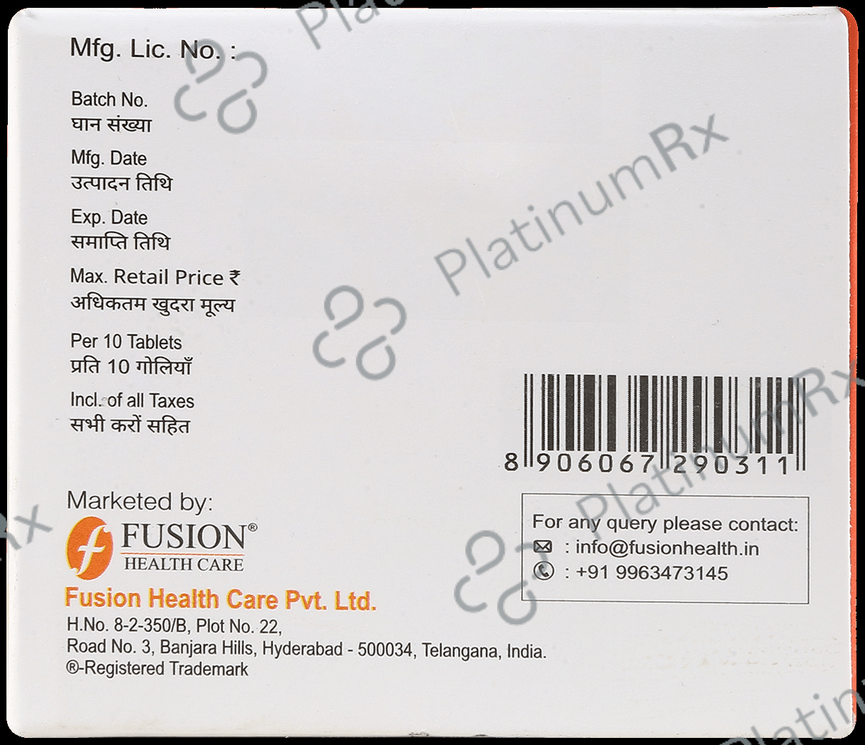 Tensorin M 500/20mg Tablet 10s