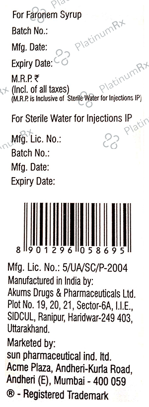 Faronem 50mg Syrup 30ml