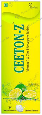 Ceeton Ceeton-Z Vitamin C & Zinc Sugar Free Lemon Effervescent Tablet