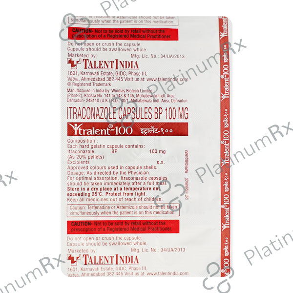 Itralent 100mg Capsule 10s