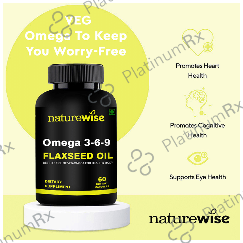 Naturewise Omega 3,6 & 9 Flax Seed Oil Softgel Capsule (60 Each) 1 Bottle