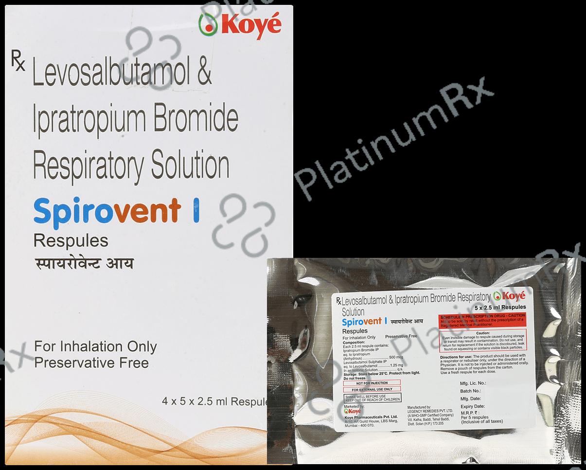 Spirovent I 2.5ml 500mcg/1.25mg 5 Respules