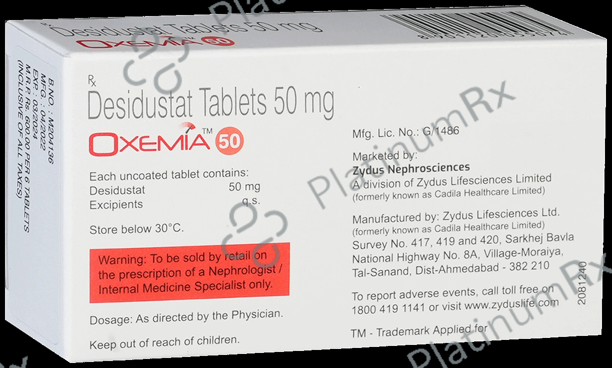 Oxemia 50mg Tablet 6s