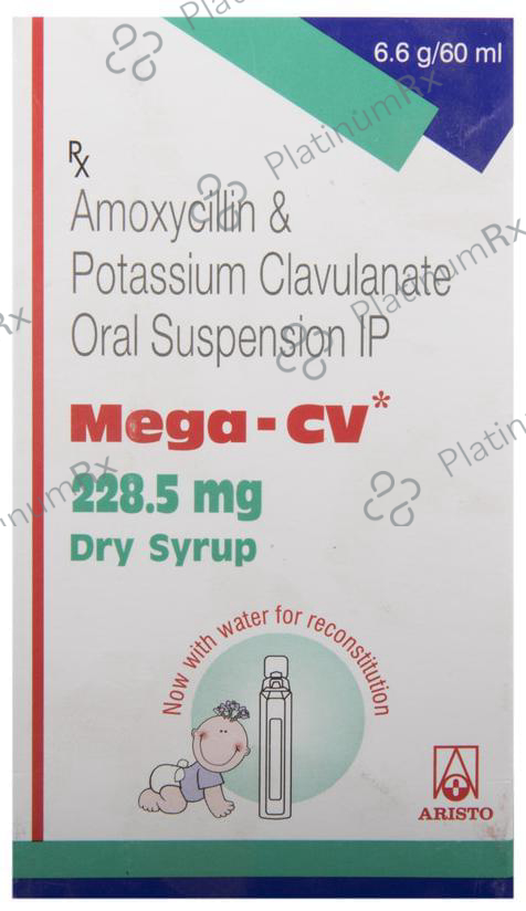 Mega-CV 228.5mg Dry Syrup 60 Powder for Oral Suspension