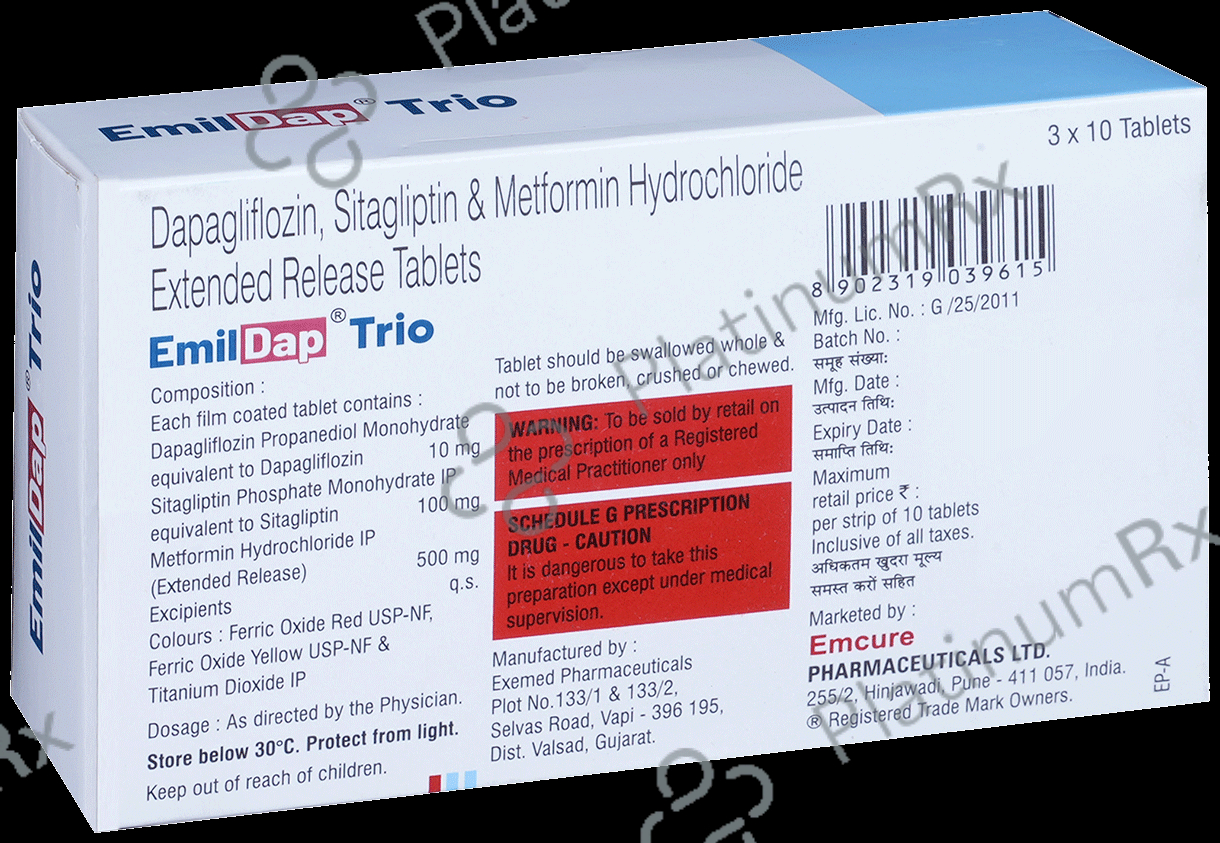 Emildap Trio 10/500/100mg Tablet 10s