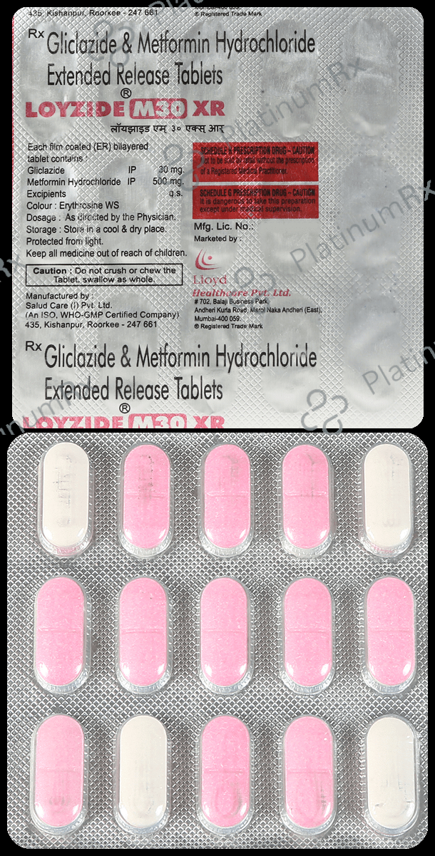 Loyzide M 30/500mg Tablet XR 15s