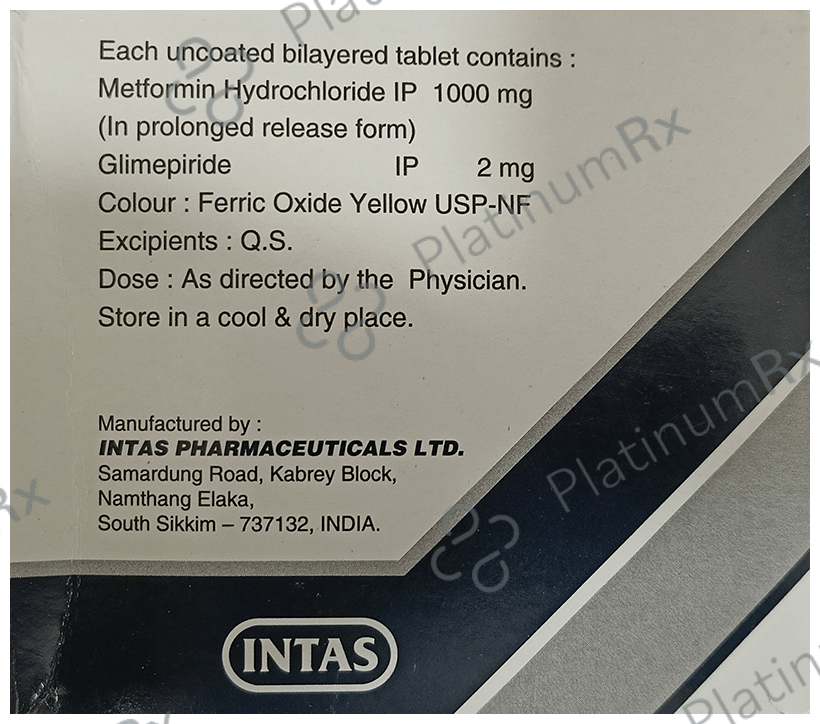 Zoryl M2 Forte 2/1000mg Tablet PR 15s