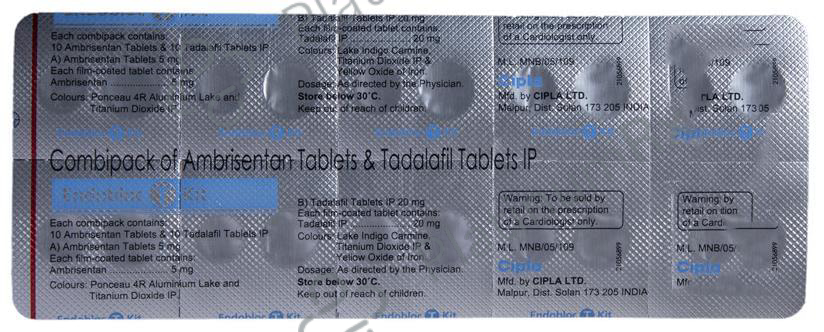 Endobloc T 5/20mg Combipack Tablet 20s