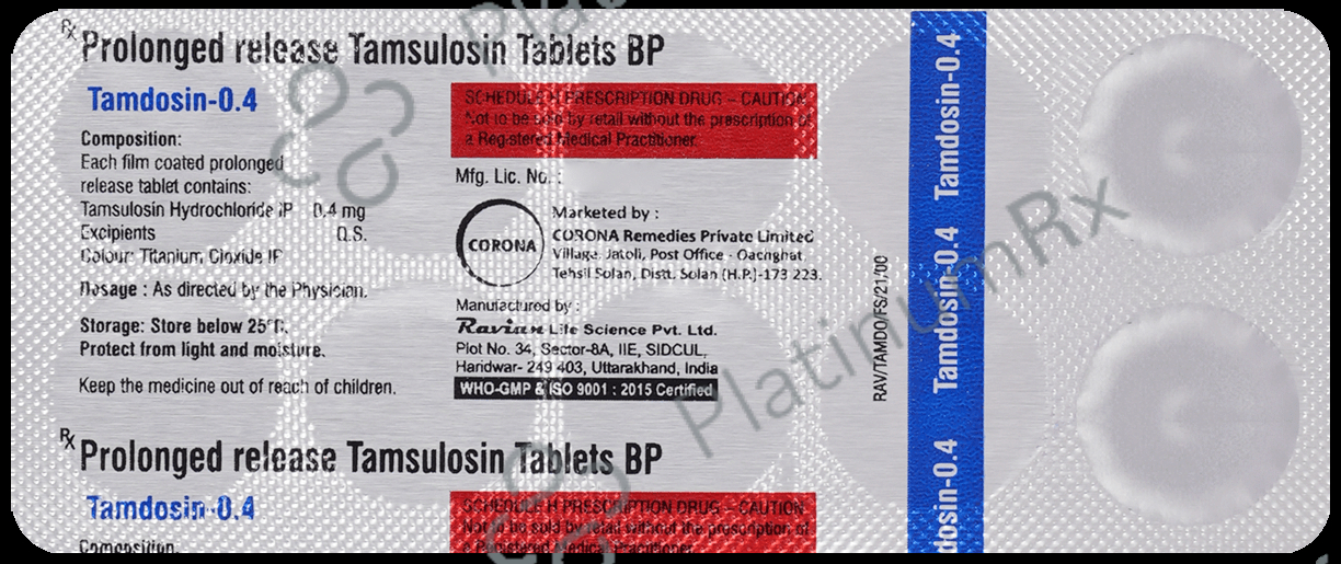 Tamdosin 0.4 Tablet PR 10 Tablet PR