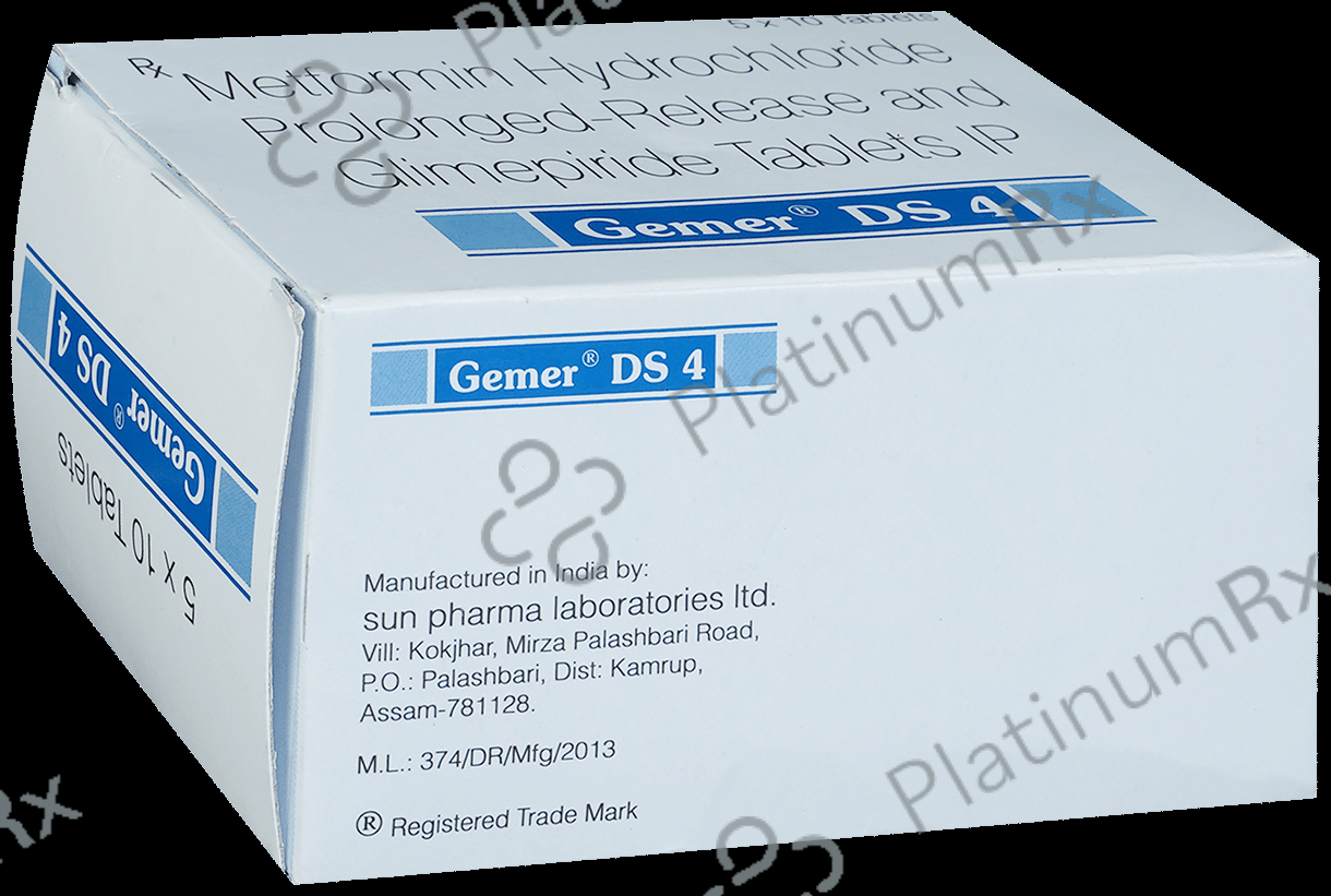 Gemer DS 4/1000mg Tablet PR 10s