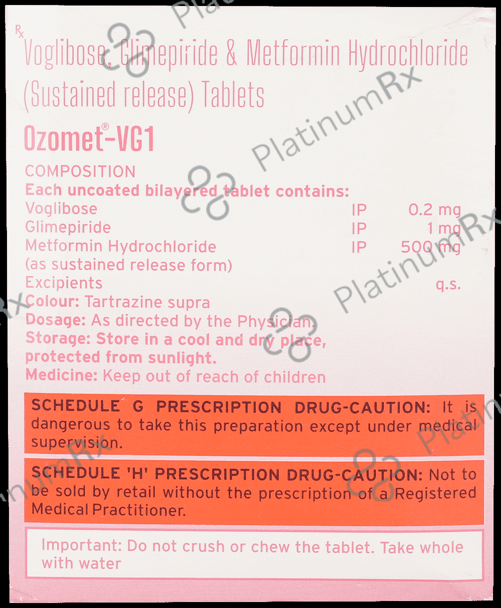 Ozomet VG 1/500/0.2mg Tablet SR 15s