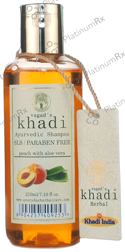 Vagad's Khadi Ayurvedic SLS and Paraben Free Peach with Aloe Vera Shampoo