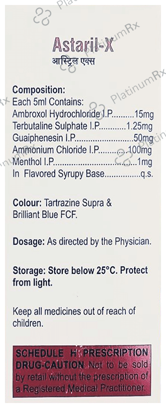 Astaril-X Syrup Sugar Free
