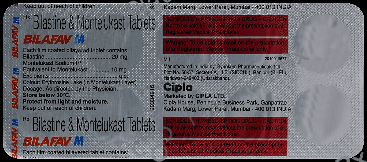 Bilafav 20/10mg Tablet 10s