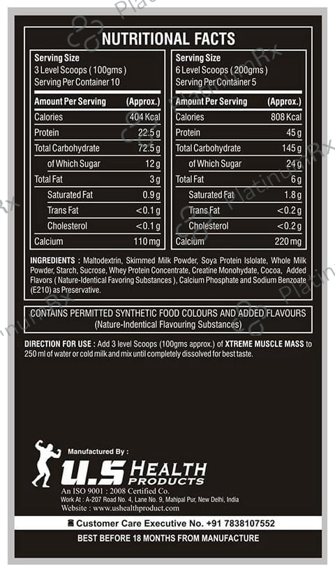 Big Muscles Xtreme Muscle Mass Strawberry 2 lb