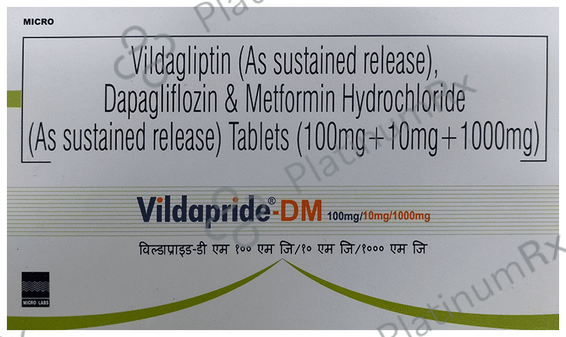 Vildapride DM 10/1000/100mg Tablet SR 10s