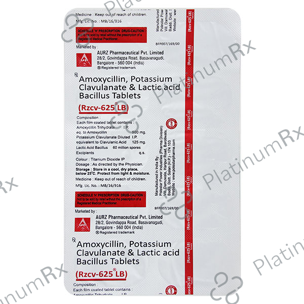 Rzcv LB 500mg/125mg/60M Tablet 10s