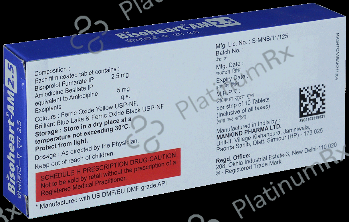 Bisoheart AM 2.5 5/2.5mg Tablet 10s