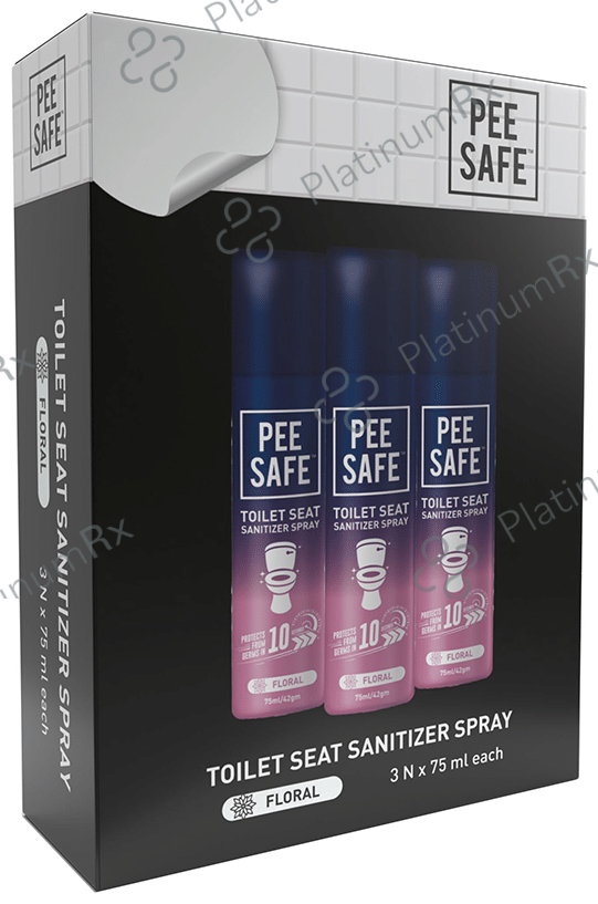 Pee Safe Toilet Seat Sanitizer Spray (75ml Each) Floral 3 bottles