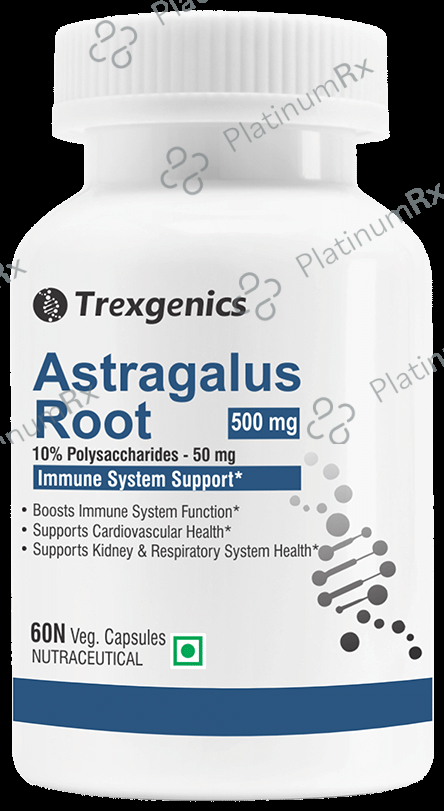 Trexgenics Astragalus Root 10% Polysaccharides 500mg Veg Capsule