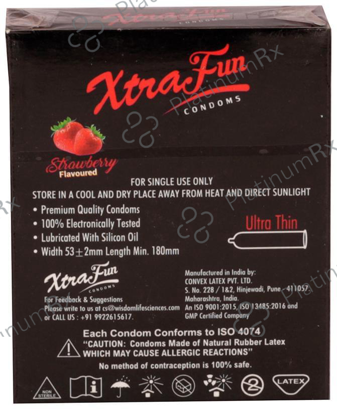 Xtrafun Ultra Thin Condom Strawberry