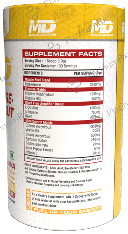 Muscle Dominator Pre-Workout Powder Guava