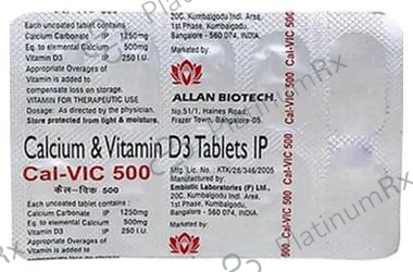 Cal Vic 500mg/250IU Tablet 10s