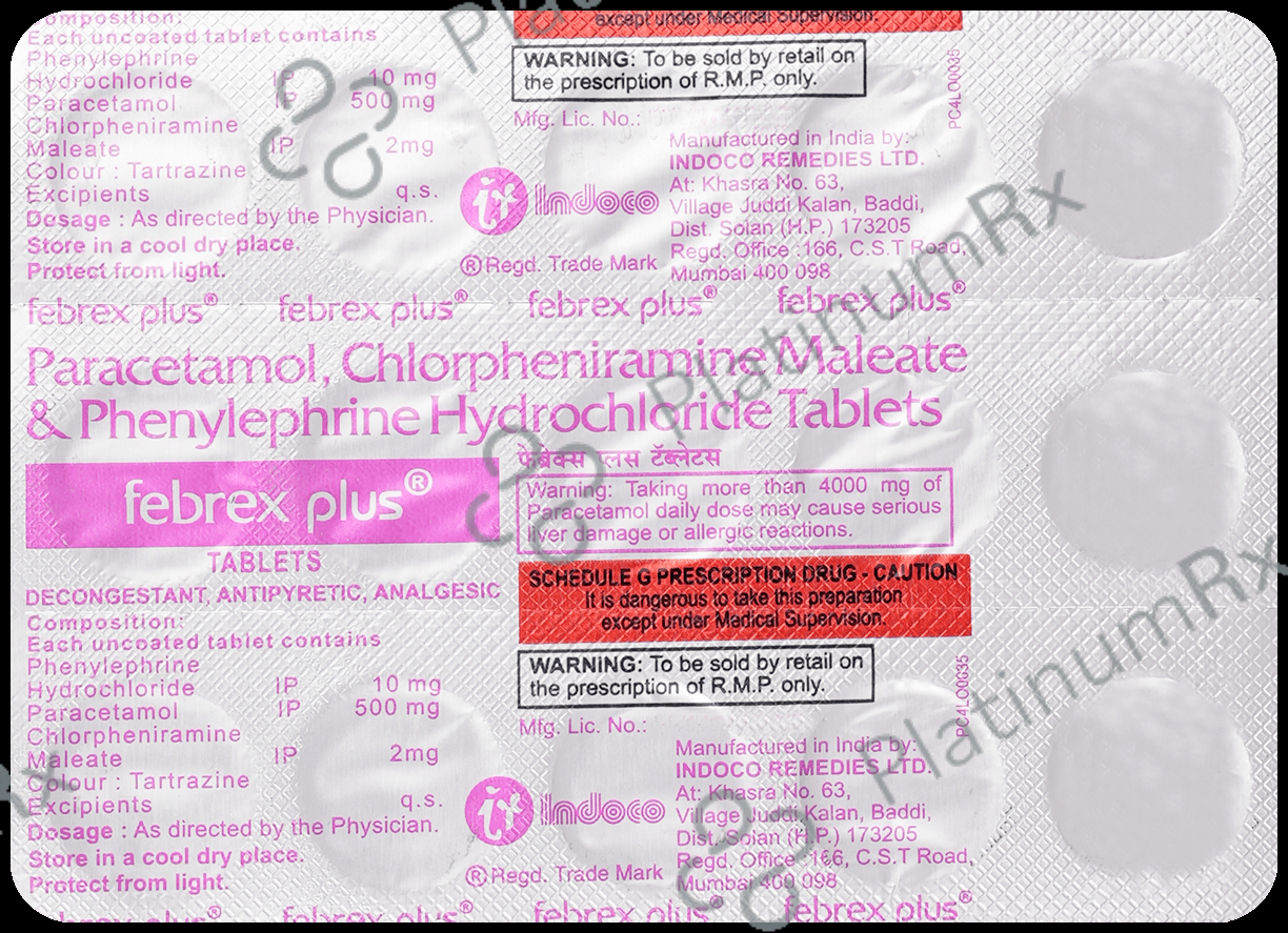 Febrex Plus 2/500/10mg Tablet 15s
