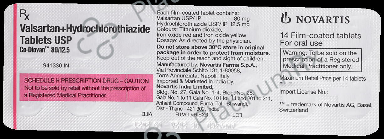 Co Diovan 80/12.5mg Tablet 14s