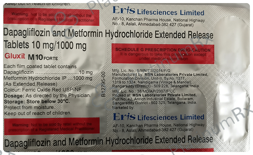 Gluxit M 10 Forte 10/1000mg Tablet ER 10s