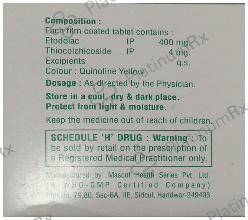Etogesic MR 400/4mg Tablet 10s