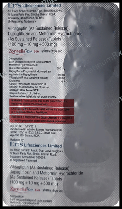 Zomelis DM 10/500/100mg Tablet SR 10s