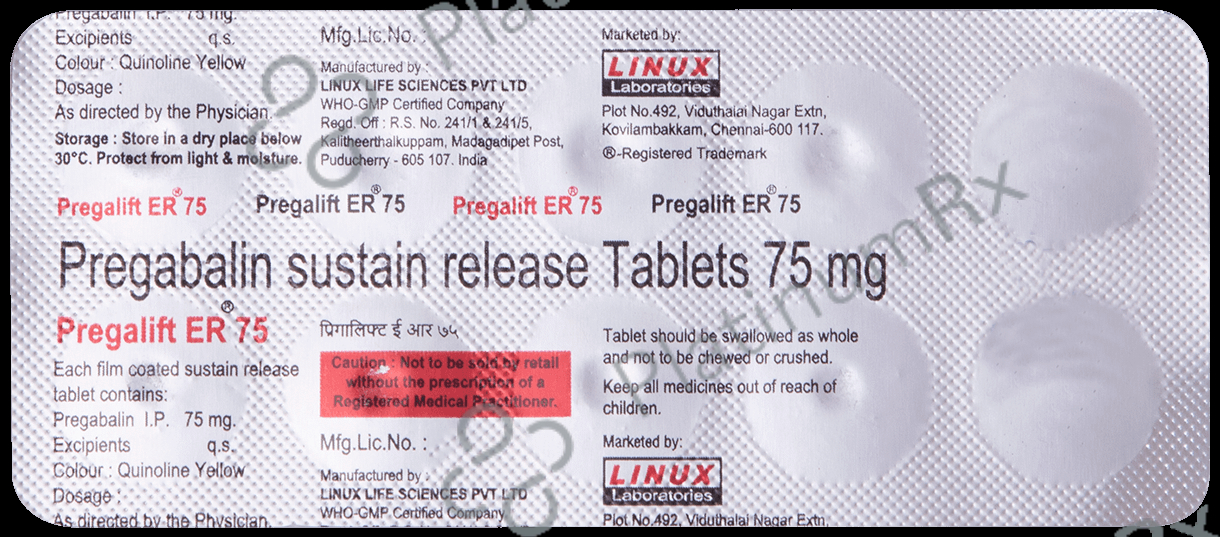 Pregalift 75mg Tablet ER 10s