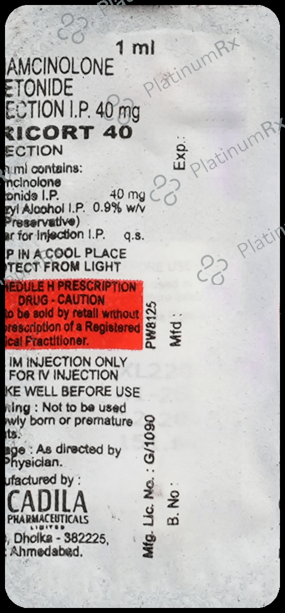 Tricort 40mg Injection 1ml