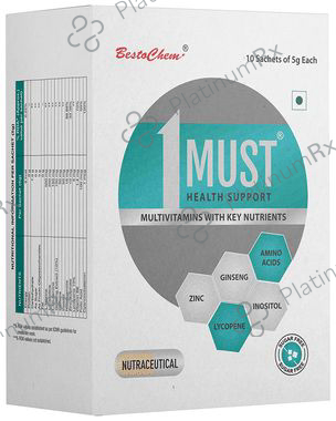 1Must Multivitamins with Key Nutrients Sachet (5gm Each) Sugar Free Orange