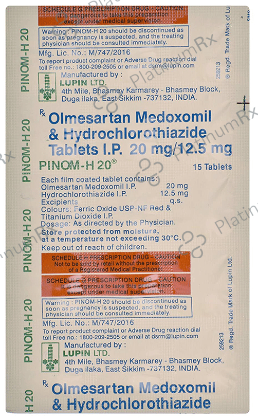 Pinom H 20/12.5mg Tablet 15s