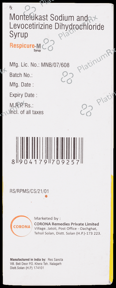 Respicure M 2.5/4mg Syrup 60ml