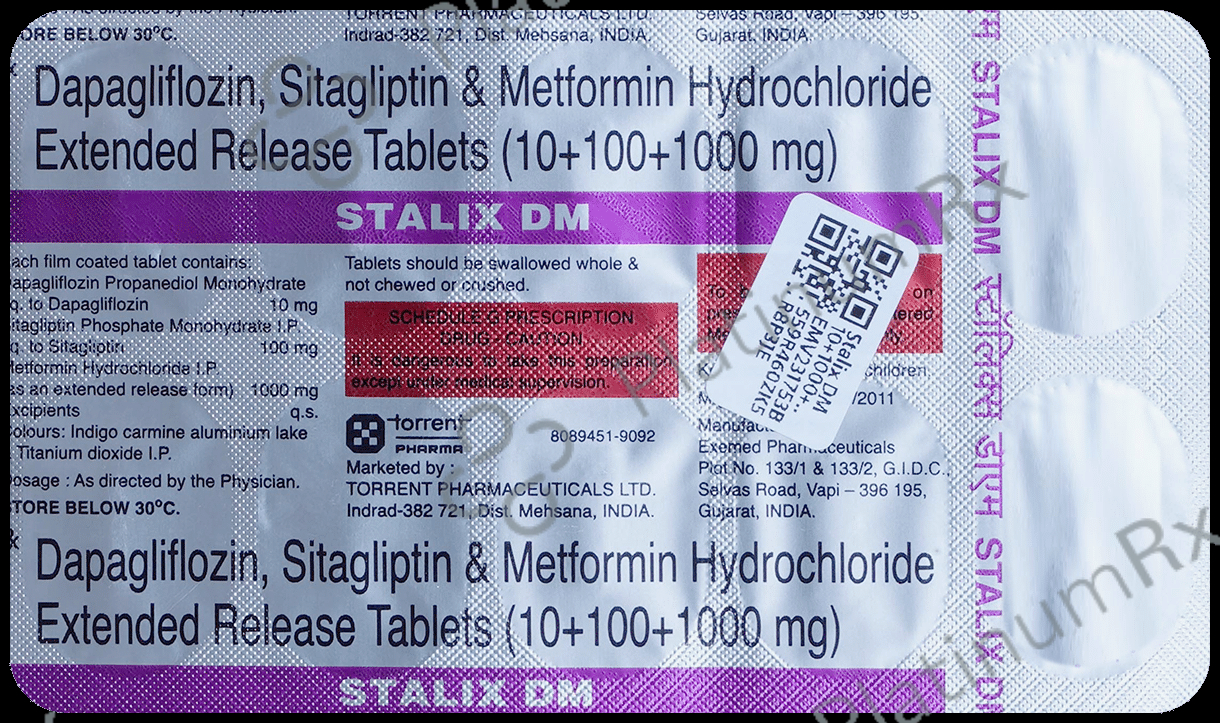 Stalix DM 10/1000/100mg Tablet ER 10s