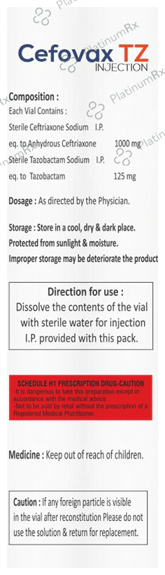 Cefovax TZ Injection